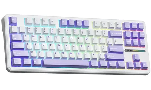Клавіатура Aula F87 EN/UA White/Lilac, USB, кабель 1.8 м, 365.9 х 139 х 41.1 мм, підсвічування, кількість клавіш 87 (6948391202464) - фото 2