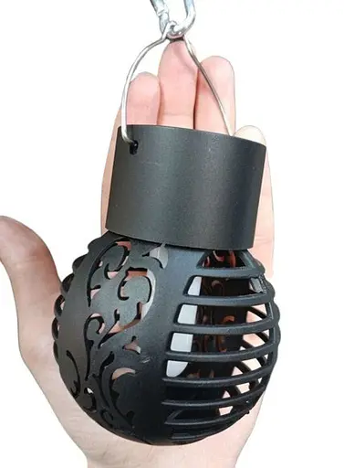 Садовий підвісний світильник Мерехтливе полум'я на сонячній батареї 9 x 6.5 x 6.5 см Black - фото 8