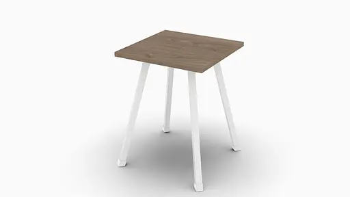 Табурет Ferrum-decor 430x320x320 Белый металл ДСП Дуб Сонома Трюфель 16 мм (FRD-104644)