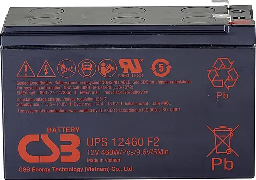 Акумуляторна батарея для ДБЖ CSB AGM 12 V / 9 А*ч (UPS12460) - фото 1