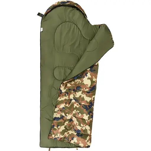 Спальный мешок одеяло Outtec демисезон с капюшоном камуфляж - фото 1