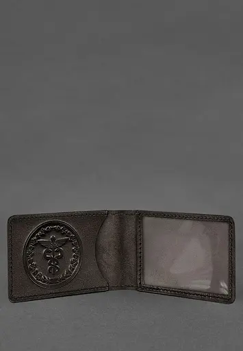 Кожаная обложка на удостоверение Государственной налоговой службы темно-коричневая - фото 3