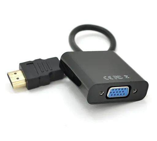 Конвертор-переходник HDMI (папа) на VGA (мама) VEGGIEG H-V1B 25cm Black - фото 1