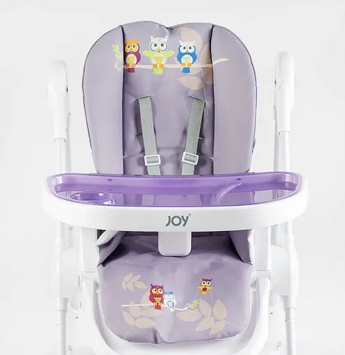 Стульчик для кормления K-60290 Joy мягкий чехол ПВХ, 4 колеса, съёмный столик, корзинка, в коробке (6989203550090) - фото 5