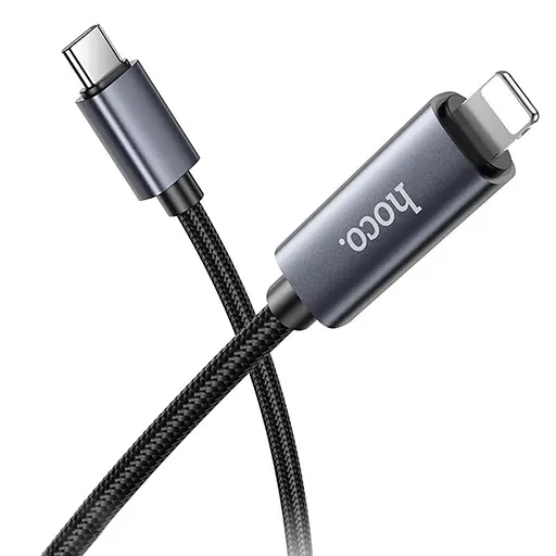 Дата кабель Hoco X112 Favor with display Type-C to Lightning 27W (1m) Black - фото 2