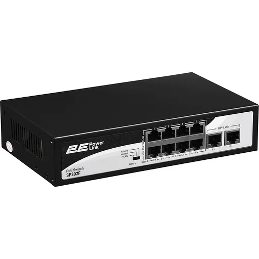 Коммутатор 2E Network active 2E PowerLink SP802F 8xFE PoE+, 2xFE Uplink, 96Вт (2E-SP802F-2) - фото 1
