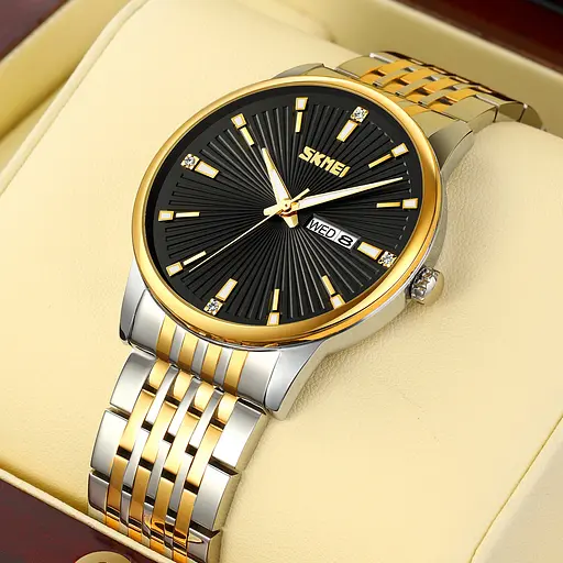 Наручний годинник чоловічий 9323TGDBK Silver/Gold-Black Skmei acs0030914 - фото 3