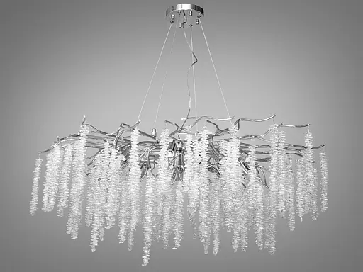 Сучасна новинка, кришталева люстра Гліцинія на 14 ламп, хром - фото 1