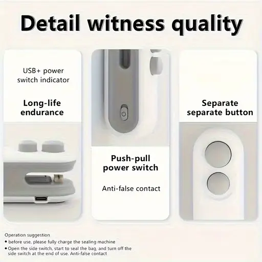 Портативний запаювач пакетів для свіжості продуктів - фото 17