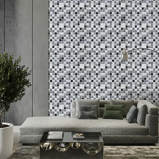 Декоративная панель ПВХ 960х480х4мм Черно-белая мозаика SW-00001432 - фото 6