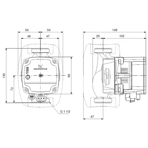 Циркуляционный насос Grundfos Alpha1 L 25-60 130 (99160583) - фото 4