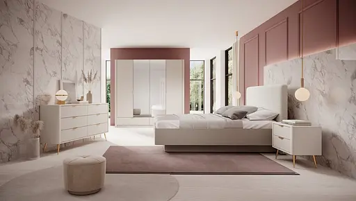 Шкаф для одежды Perfect Home Ланте/Lante 4-дверный с зеркалом и золотыми ручками 4D2S/213 Беж (PFH-091124) - фото 7