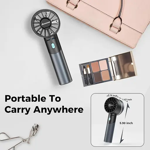 Портативный ручной вентилятор Amacool 17 часов автономной работы 2600 мАч - фото 3