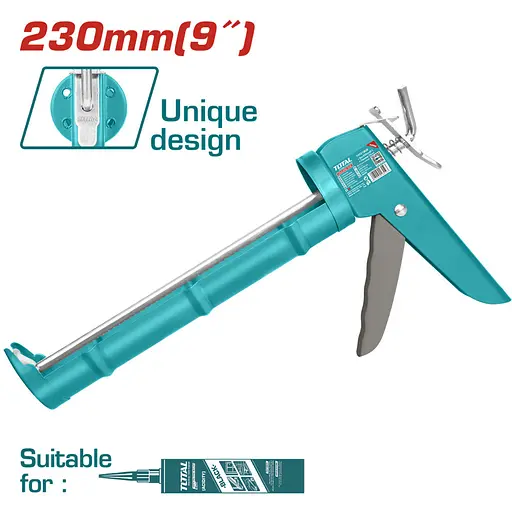 Пистолет для герметика Total HT21809 полуоткрытый 230 мм - фото 2