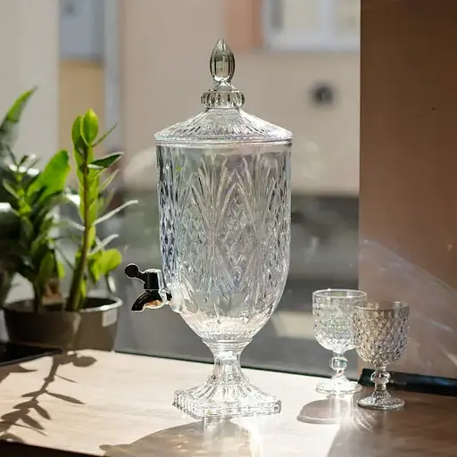 Лимонадниця Crystal Trinity 5 літрів із краном для мохіто-сока напоїв Yiwu HP-19-303 - фото 4