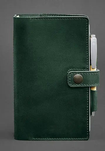 Кожаный блокнот (Софт-бук) 4.0 зеленый Crazy Horse - фото 1