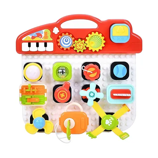 Дитячий ігровий центр HE8081 з піаніно та комплектом іграшок, червоно-білий 45 х 35 х 25 см