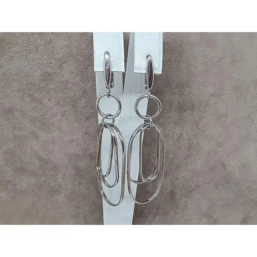 Срібні сережки-підвіски TOP Silver. 520602 - фото 2