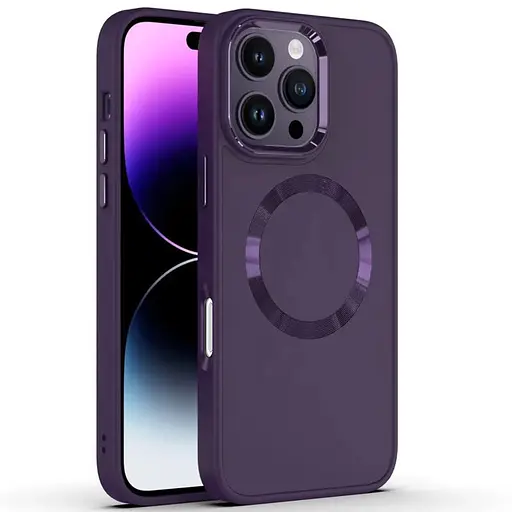 Чохол Epik TPU Bonbon Metal Style with MagSafe для Apple iPhone 16 Pro 6.3 Фіолетовий/Dark Purple - фото 1
