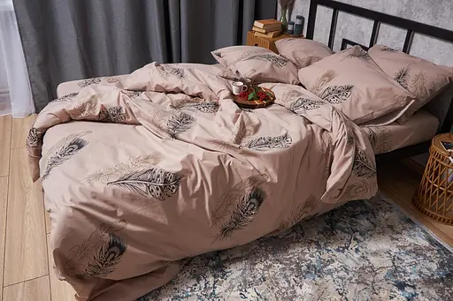 Комплект постільної білизни Moon&Star Бязь Gold Люкс Feathers King Size 220x240 наволочки 2х50х70 - фото 5