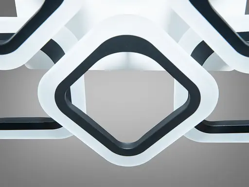 Стельова світлодіодна акрилова люстра з пультом, 80W, чорна - фото 4