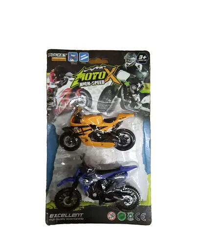 Набор мотоциклов 8523 B2 2 штуки на блистере (6968853360037) Сине-желтый - фото 1