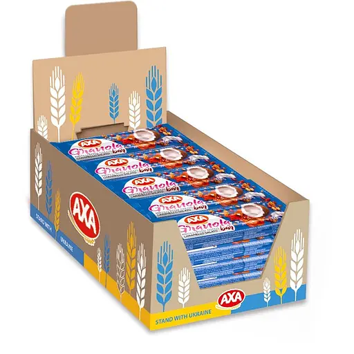 Батончик АXA гранола с клюквой, кокосом и вкусом соленой карамели 30 г - фото 2