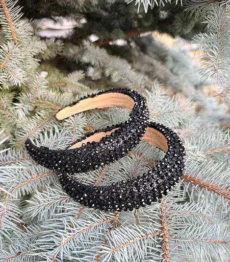 Обруч для волосся з кришталевими намистинами - фото 1