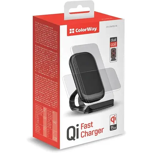 Бездротовий зарядний пристрій ColorWay Wireless Stand 15W Black (CW-CHW31Q-BK) - фото 10