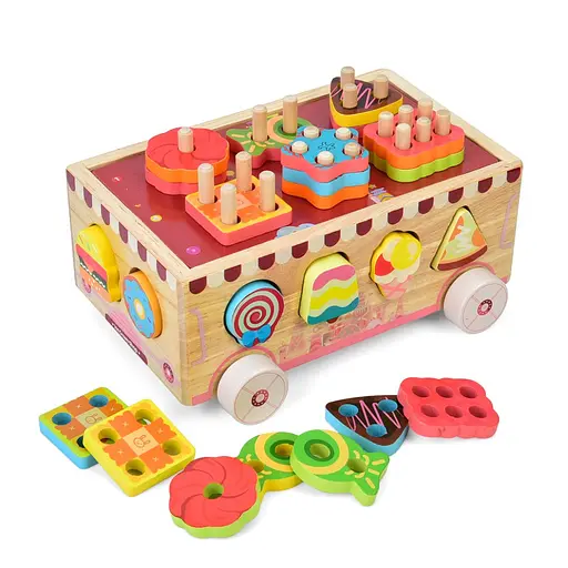 Дерев'яна іграшка Центр розвиваючий MD 0893 сортер, фігурки солодощі - фото 3