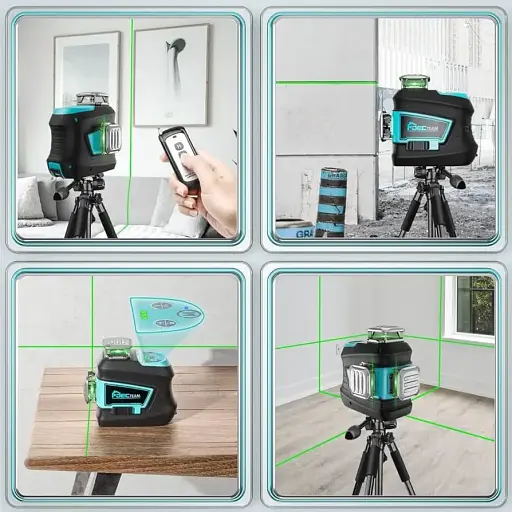 Лазерный нивелир DecTeam DJ03CG 3D уровень с дистанционным управлением для строителей 12 самовелелированных линий - фото 6