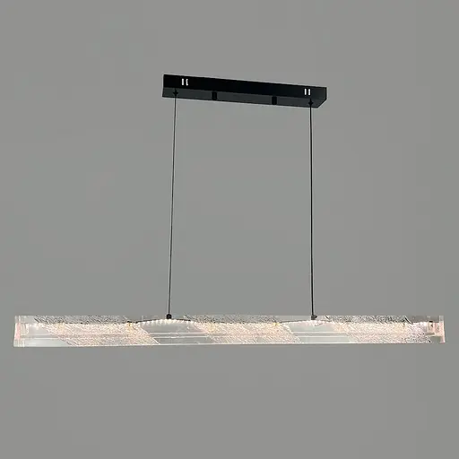 Люстра с подвесным удлиненным корпусом из прозрачного рельефного акрила 100 см Line F | Ст. MJ372-L1000 BK - фото 8