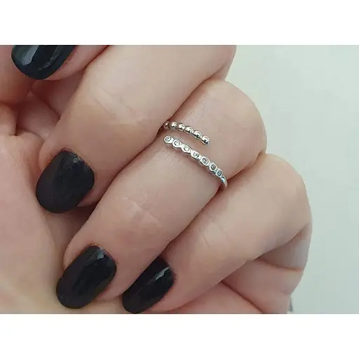 Серебряное незамкнутое кольцо Qvaliz с фианитами. 901-01049 17 - фото 3