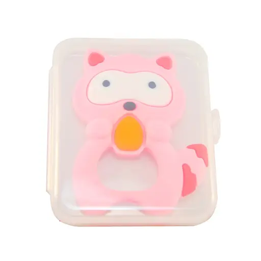 Прорізувач силіконовий "Єнот" MGZ-0402(Pink) у футлярі - фото 3