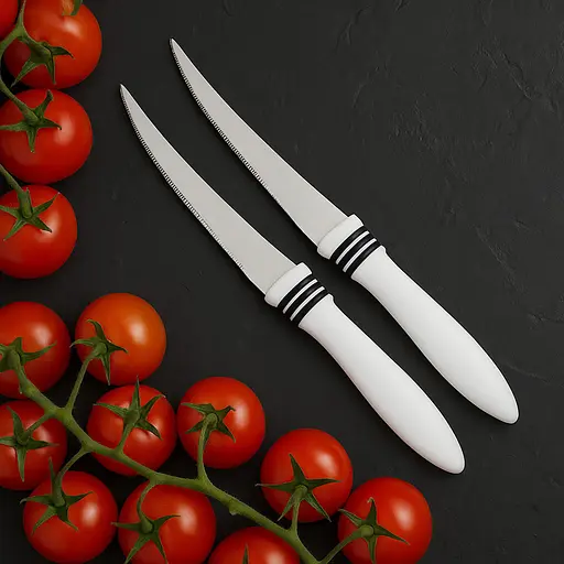 Набір ножів кухонних, 2 шт., для томатів та м'яких овочів, Kitchen Master Чорний 87707 - фото 8