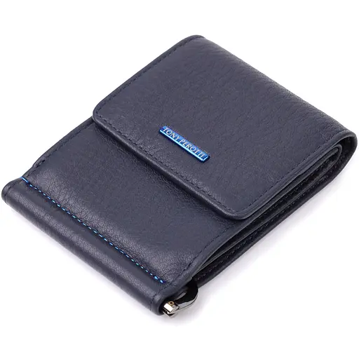 Вертикальный мужской зажим из зернистой натуральной кожи Tony Perotti 8х10.5х1 см acs0032267 - фото 5