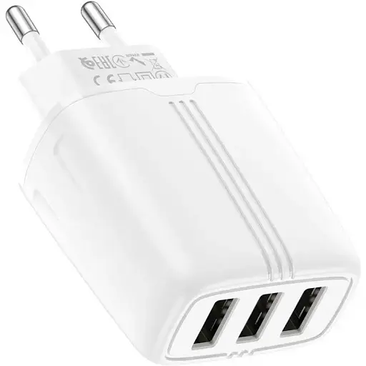 Зарядное устройство блок Hoco N15 Amazing 3 USB-выходы - фото 1