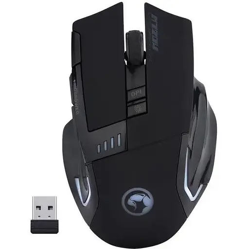 Комп'ютерна миша Marvo M720W бездротова безшумна 6colors-LED 8 кнопок Fast Key 4800 dpi Black - фото 1