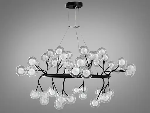 Красива новинка люстра підвіс "Світлячок", 54 лампи, чорна люстра - фото 1