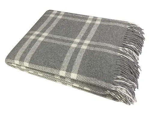 Плед вовняний Vladi Метро 170х210 дим-білий-дим 5 (20112) - фото 1