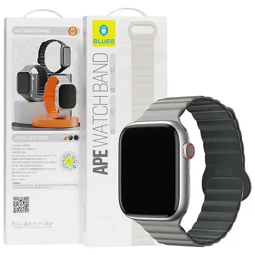 Ремешок BlueO Magnetic Silicone для Apple Watch 42(ser.1-3)/44/45/46/49mm Grey - фото 2
