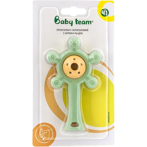 Прорезыватель Baby Team силиконовый с погремушкой (4039) - фото 4