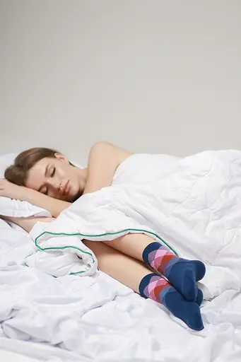 Голубые носки ромбы бесшовные качественные 100% ORGANIC cotton JILL ANTONY 35-37 - фото 2