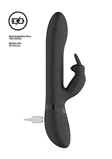 Вибратор-кролик Vive Amoris, 23 см (черный) - фото 7