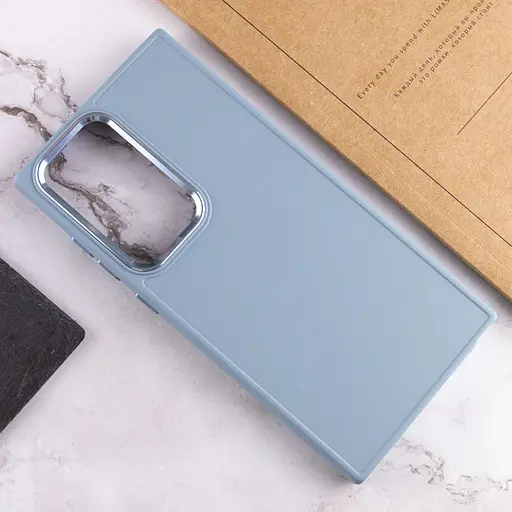 TPU чехол Epik Bonbon Metal Style для Samsung Galaxy S24 Ultra Голубой / Mist blue - фото 4