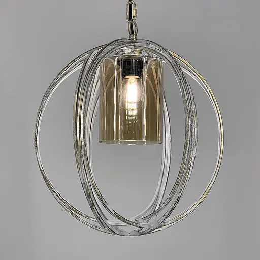 Підвіс Лофт у білому з позолотою корпусі форми плетеної сфери Line.F Колір плафона Графітовий - фото 7