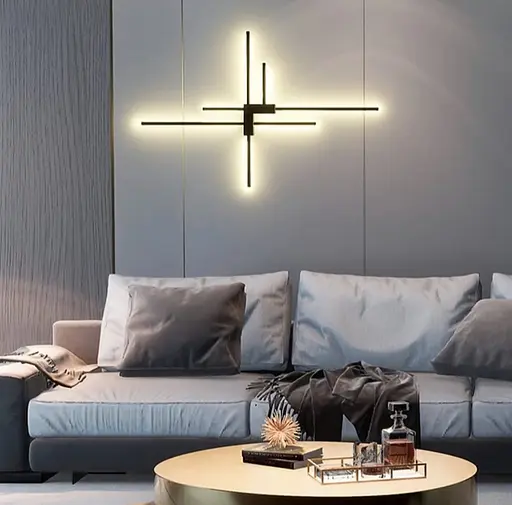 Мінімалістична модель бра на 6 ріжків Line F WJ 7214/6 BK - фото 5