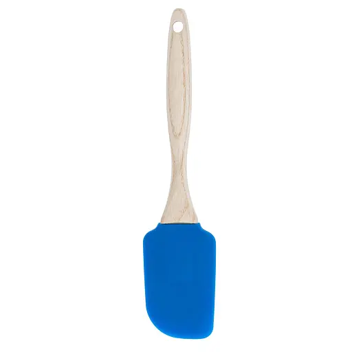 Лопатка кухонная силиконовая с деревянной ручкой 22.5 см, Profsil Синий 87191 - фото 3