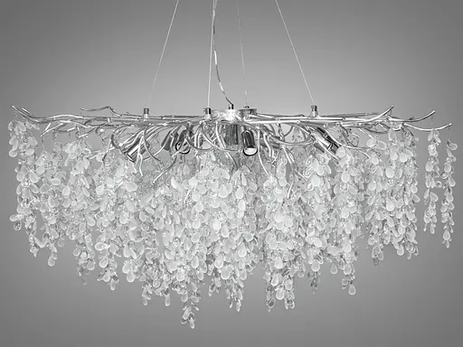 Модна новинка, алюмінієва кришталева люстра "Гліцинія", 14 ламп, хром - фото 2