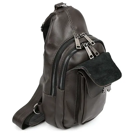 Модный рюкзак слинг на одну шлейку коричневый TARWA 17х7х33.5 см sum0028455 - фото 6